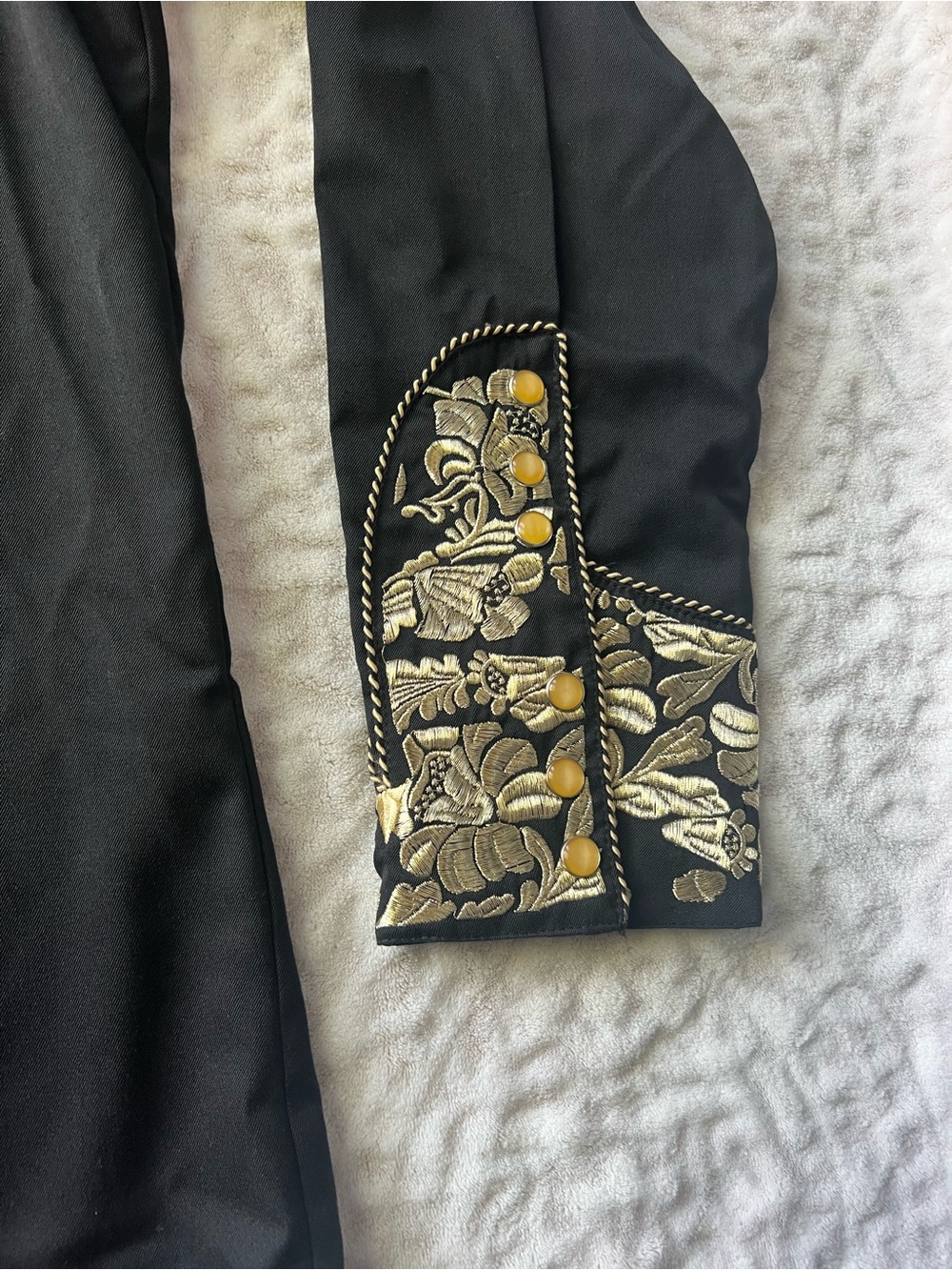 Scully Men’s Embroidered Scroll Black Long Sleeve Snap Western Shirt | Size L - Picture 5 of 11